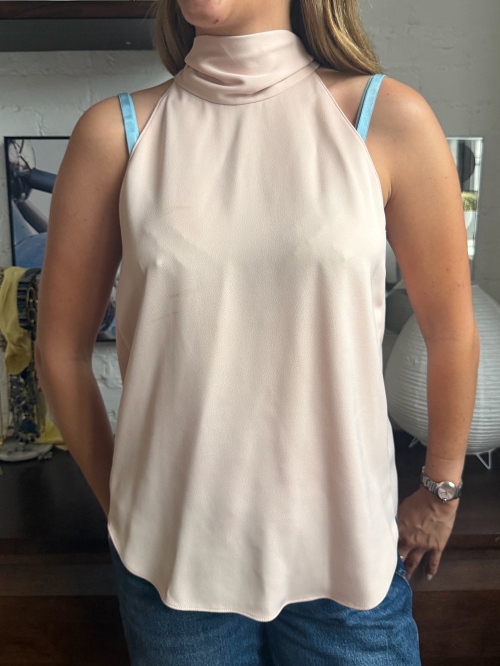 ME+EM Pale Blush Halter Neck Sleeveless Camisole